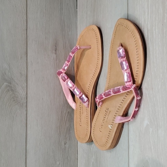 Coconuts By Matisse Women Twinkle Crystal Thong Sandals Flats shoes sz 8 - Picture 1 of 10